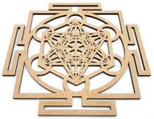 Targa in legno Metatron Yantra 30 cm