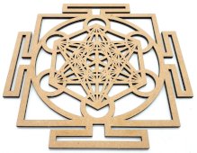 Targa in legno Metatron Yantra 20 cm