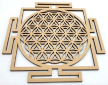 Yantra Fiore della Vita placca in legno 30 cm