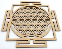 Yantra Fiore della Vita placca in legno 20 cm