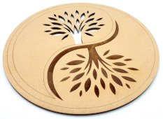 Targa in legno Albero della vita Ying Yang 10 cm