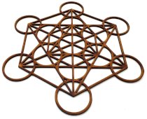 Piatto Metatron intagliato in legno da 30 cm