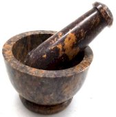 Stone Saponite Mortar Leopard 9cm