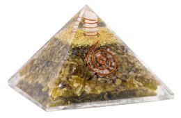 Piramide di Orgonite «Protezione e Presa di Coscienza» 6cm