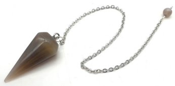 Pendolo conico in agata grigia 3,5 cm