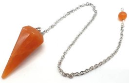 Pendolo conico di avventurina arancione 3,5 cm