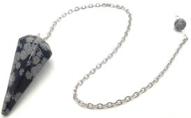 Pendolo conico di ossidiana di neve 3,5 cm