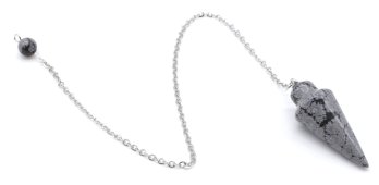 Pendolo a goccia di ossidiana di neve 3 cm