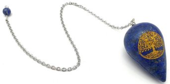 Pendolo inciso Albero della Vita 4 cm - Lapislazzuli