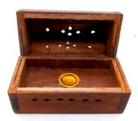 Scatola porta incenso coni in legno 8cm