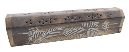 Portaincenso Legno Cofanetto Foglie 30cm