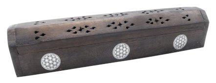 Portaincenso in legno Scatola Fiore della Vita 30 cm