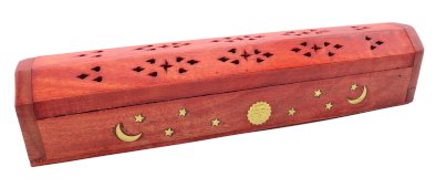 Portaincenso Legno Cofanetto Luna & Stelle 30cm