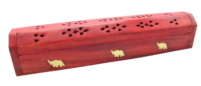 Portaincenso in legno Scatola ocra elefante 30cm