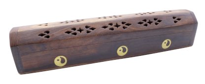 Porta incenso in legno Ying Yang Box 30cm
