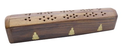 Scatola porta incenso in legno Buddha 30 cm