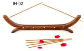 Portaincenso Legno Doppia Piroga 36cm