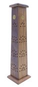 Portaincenso Legno Torre Motivi Antichi 30cm