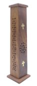 Porta incenso in legno croce tonda 30cm