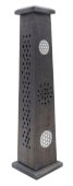 Porta incenso in legno Fiore della vita Torre 30cm