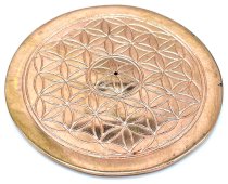 Portaincenso in metallo Fiore della Vita 10 cm - Placcato Rame