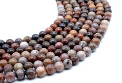 Perle di agata fossile da 8 mm su un filo da 40 cm