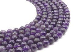Perle di ametista 'Dark' 10mm su un filo di 40cm