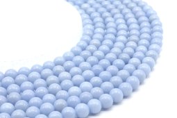 Perle di angélite 8 mm su un filo di 40 cm