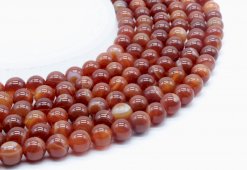 Perle di corniola 10mm su filo 40cm