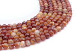 Perle di Corniola 8mm su un filo di 40cm