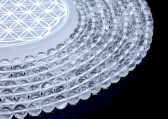 Perline di cristallo di rocca da 8 mm su filo da 40 cm