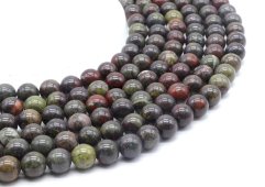 Perle di diaspro di sangue di drago 10 mm su un filo di 40 cm