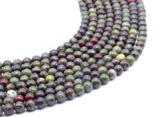 Perle di diaspro di sangue di drago 6 mm su un filo di 40 cm