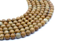 Perline di legno fossile da 10 mm su un filo da 40 cm