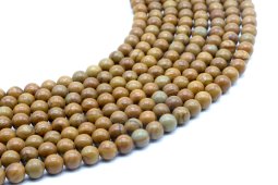 Perline in legno fossile da 6 mm su un filo da 40 cm