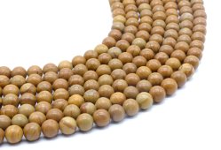 Perline di legno fossile 8 mm su un filo di 40 cm