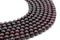 Perle di granato 8mm su filo da 40 cm