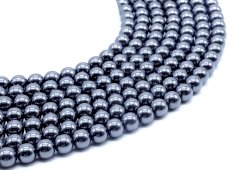 Perle di ematite da 8 mm su filo da 40 cm