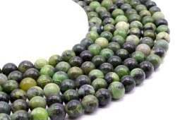 Perle di giada nefrite da 10 mm su filo da 40 cm