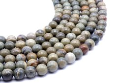 Perle di diaspro foglia argento 10 mm su un filo di 40 cm