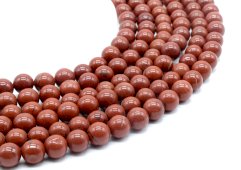 Perle di diaspro rosso da 10 mm su un filo di 40 cm