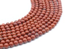 Perle di diaspro rosso 6mm su filo da 40 cm