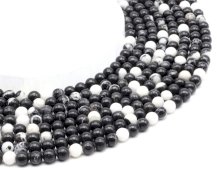 Perline di diaspro zebrato da 6 mm su filo da 40 cm