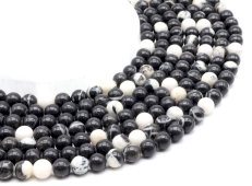 Perline di diaspro zebrato da 8 mm su filo da 40 cm