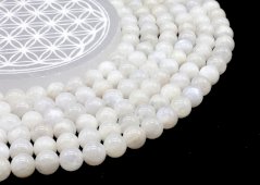 White Moon Beads 'AA' 10 mm su filo di 40 cm