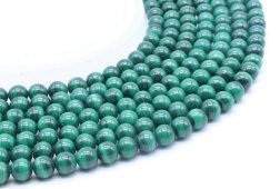 Perle ''AA'' di malachite ''leggere'' da 8 mm su una corda da 40 cm