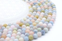 Perline di Morganite 8mm su filo da 40 cm