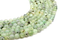 Perline Prehnite 8mm su filo 40cm
