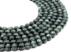 Perle di serafinite da 10 mm su filo da 40 cm