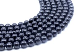 Perle nere di tormalina 10mm su 40cm